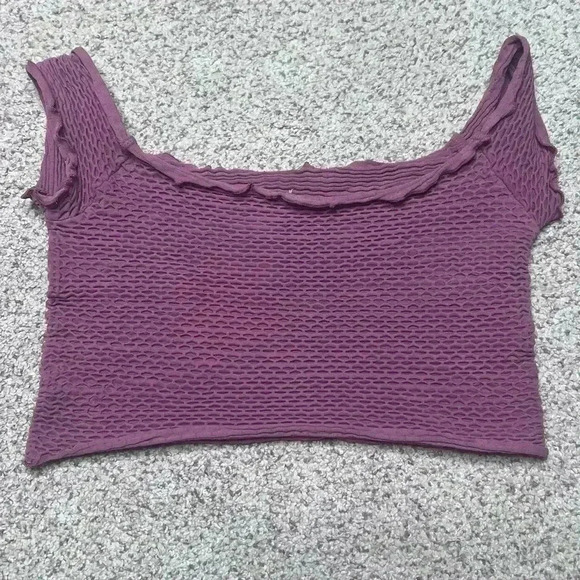 Intimately Free People - Mauve pink stretch textured cropped top, XS/S - Picture 3 of 3